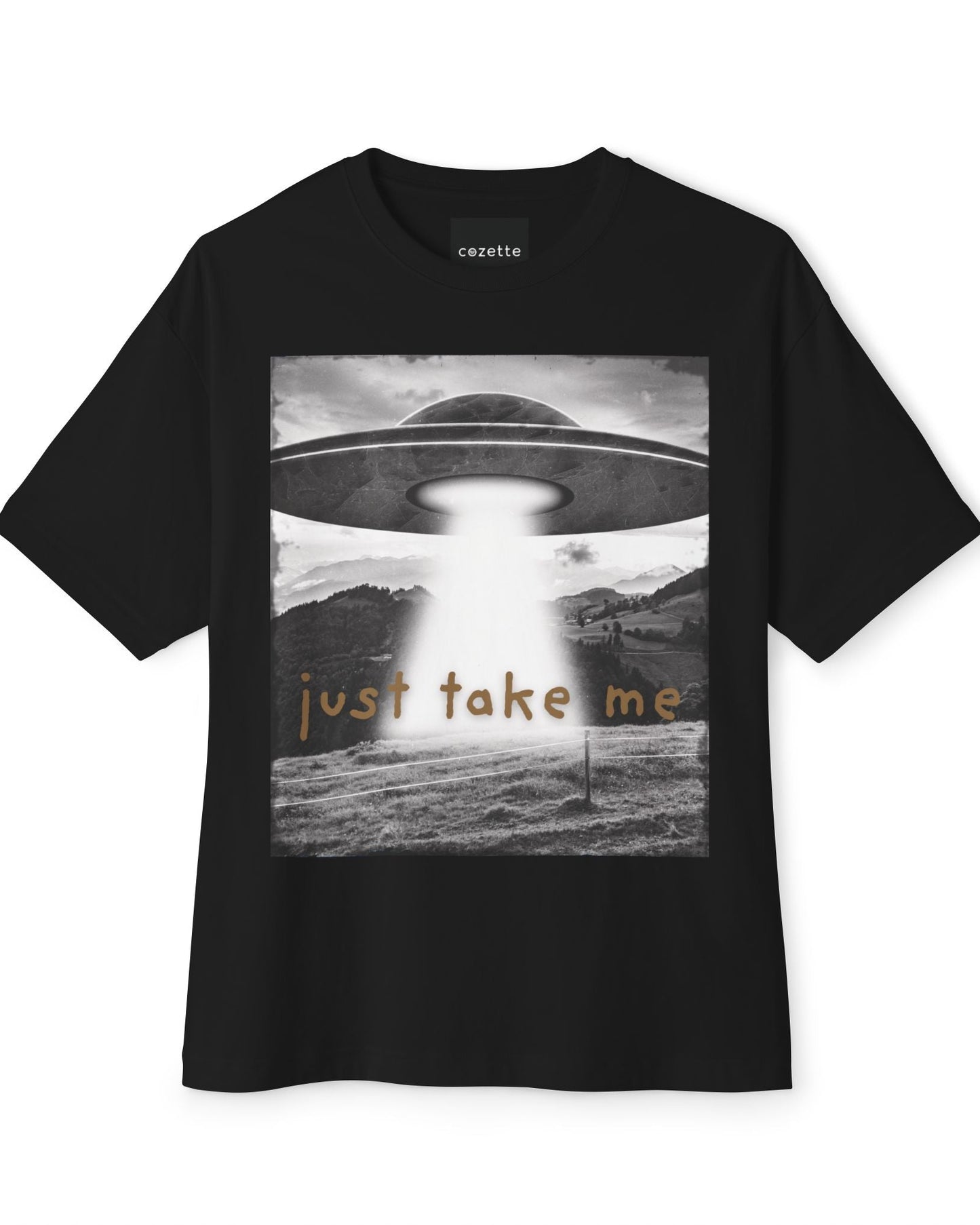 Just Take Me Alien Spaceship Tee — Bronze