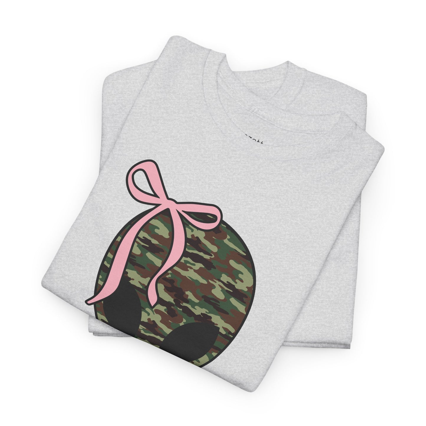 Camo Alien Head Tee with Pink Bo