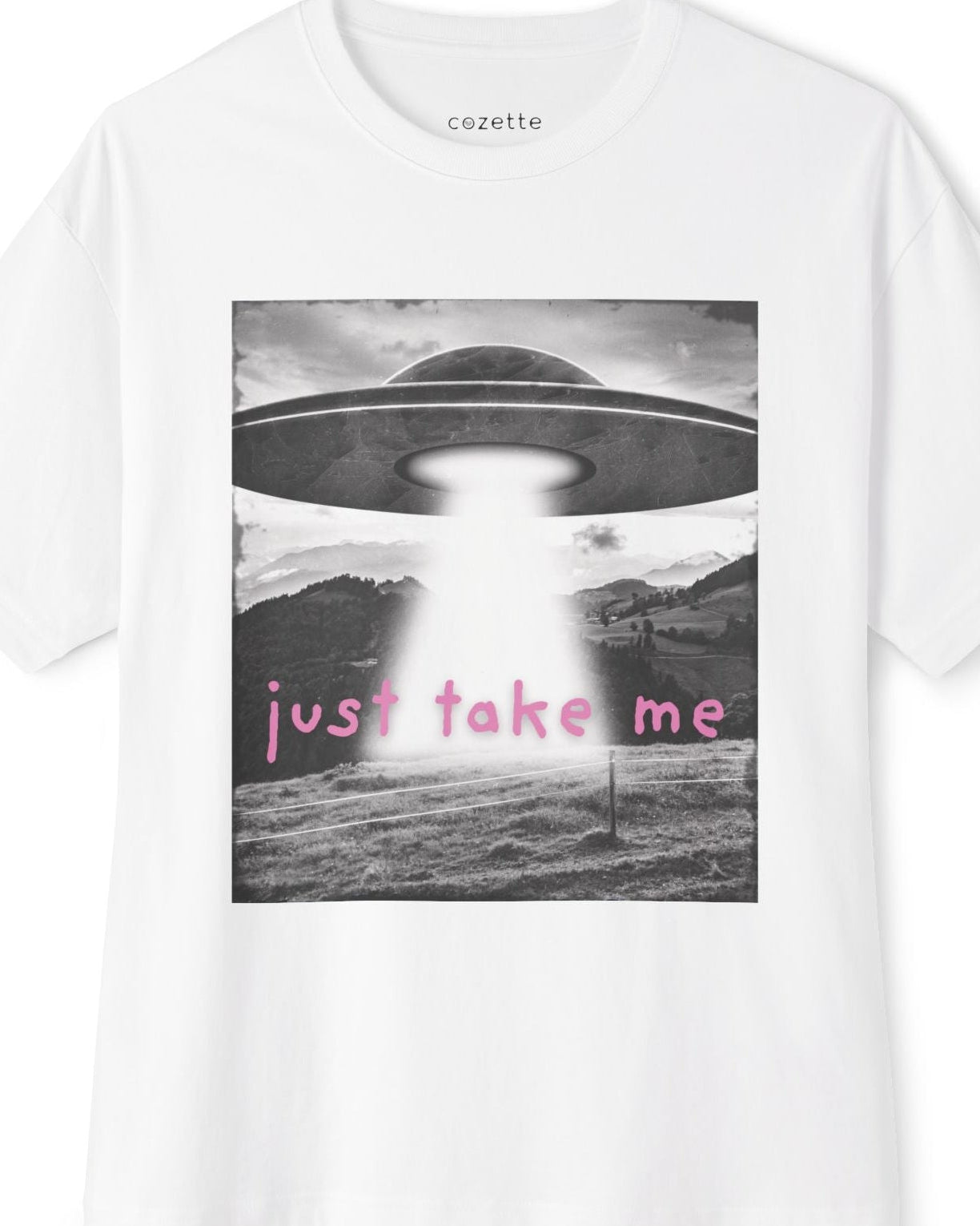 Just Take Me Alien Spaceship Tee — Pink