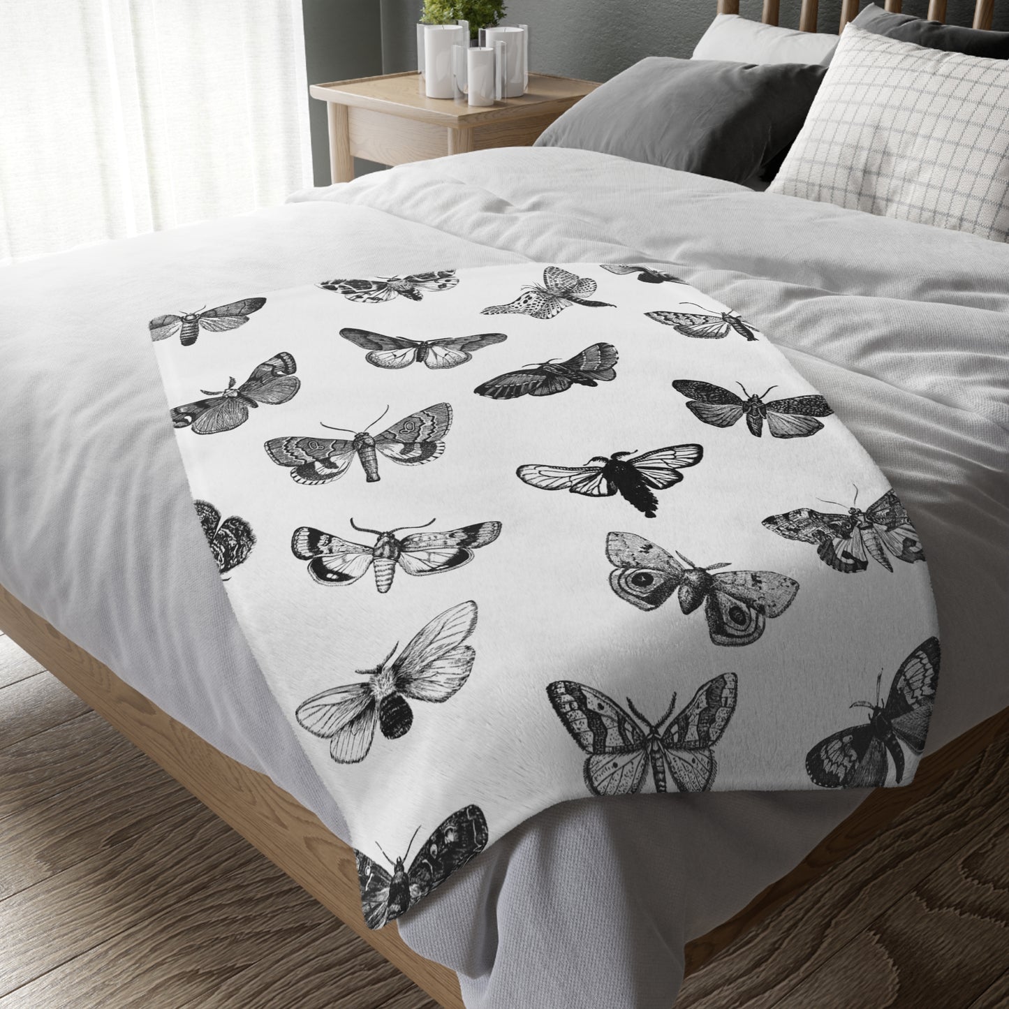 Luxe Moth Velveteen Throw Blanket