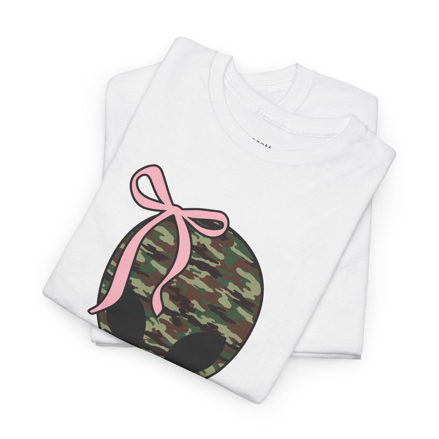 Camo Alien Head Tee with Pink Bo