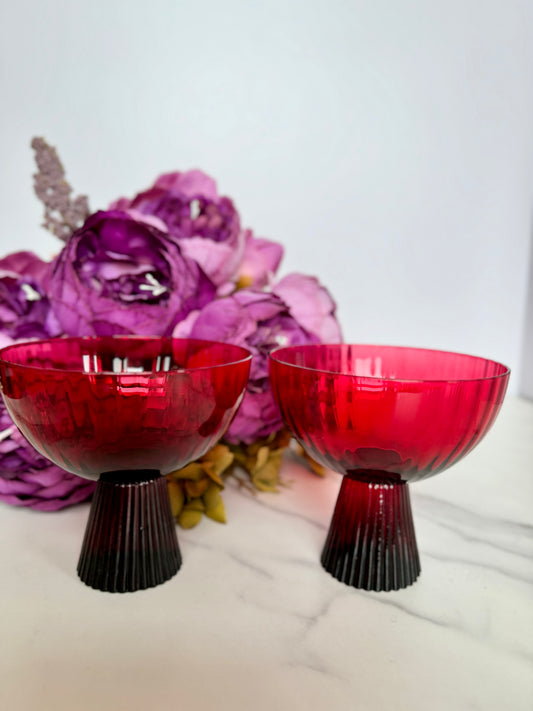 Cherry Bomb Red Coupe Glass Sets