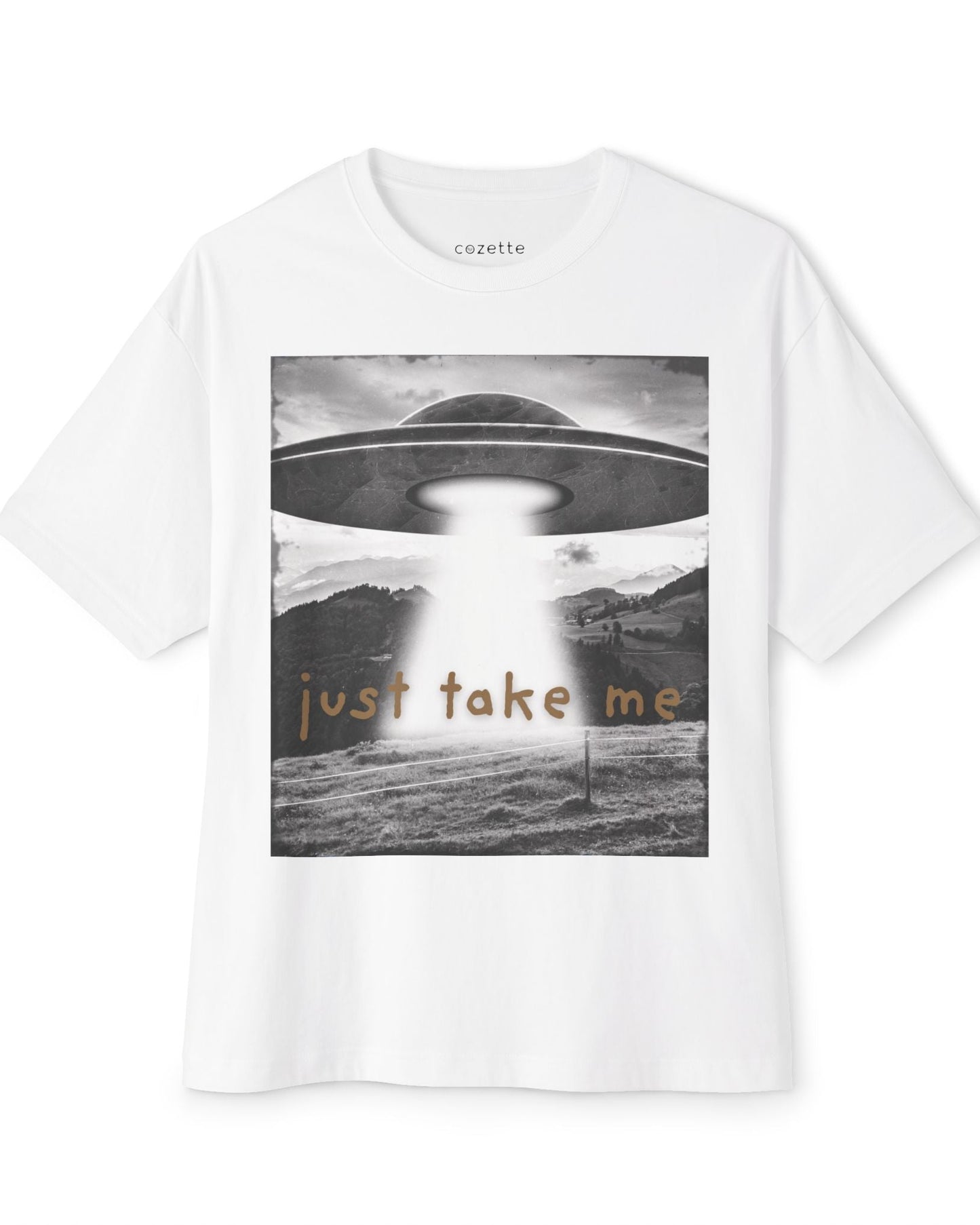 Just Take Me Alien Spaceship Tee — Bronze