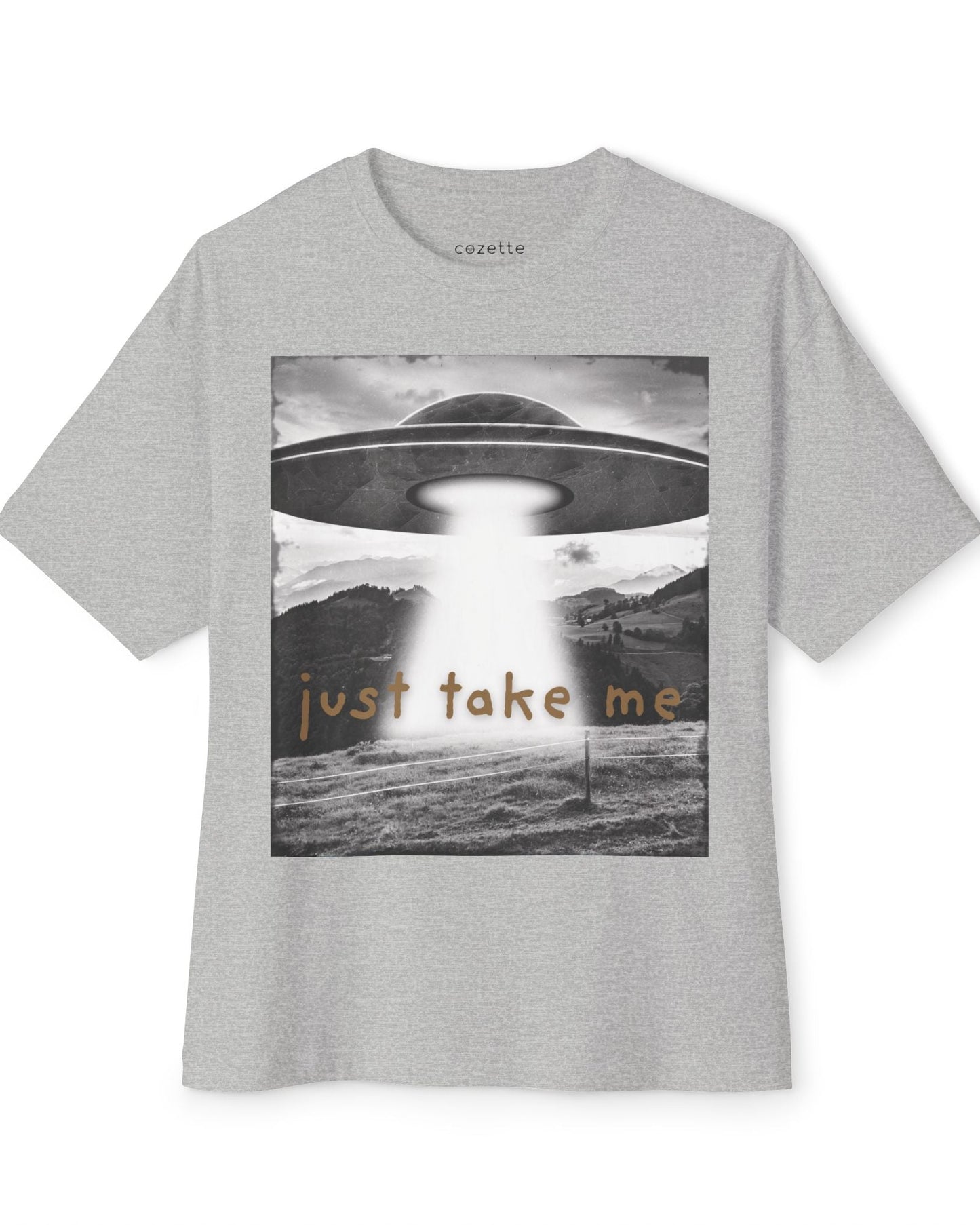 Just Take Me Alien Spaceship Tee — Bronze