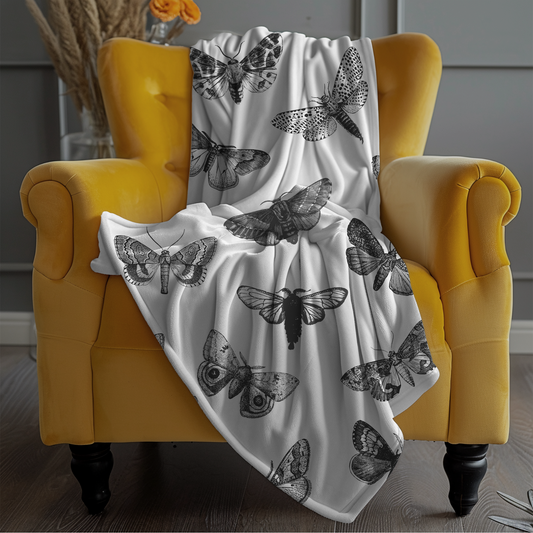 Luxe Moth Velveteen Throw Blanket
