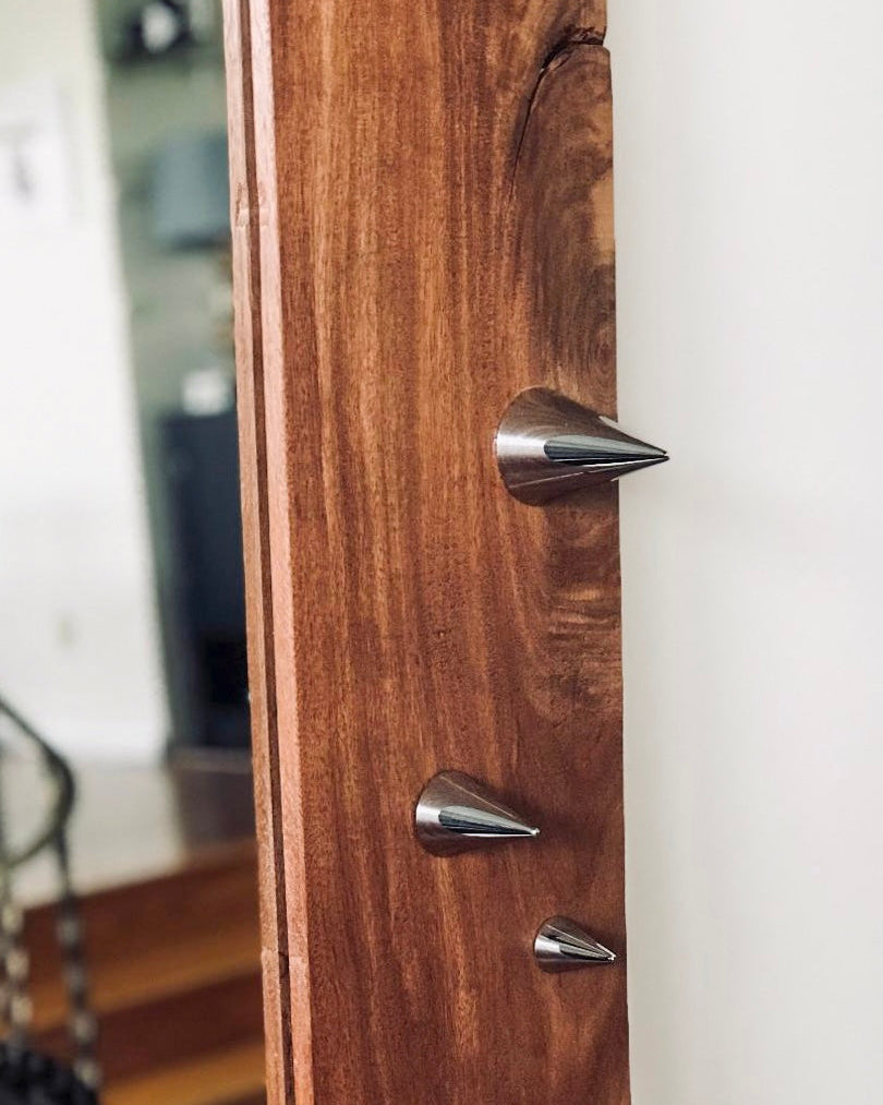 Natural Mahagony Spiked Leaner Mirror - Archived