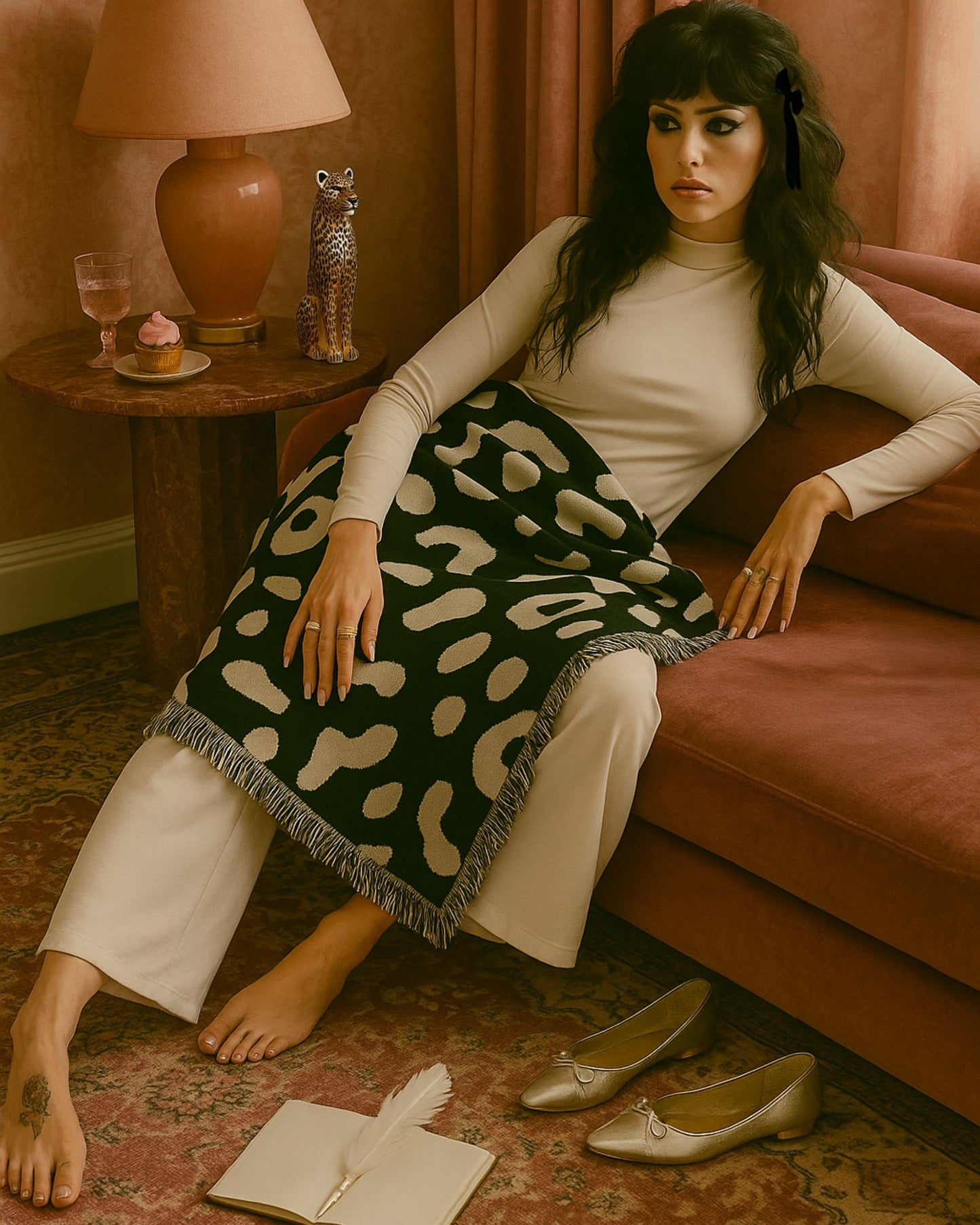 Leopard Print Woven Blanket