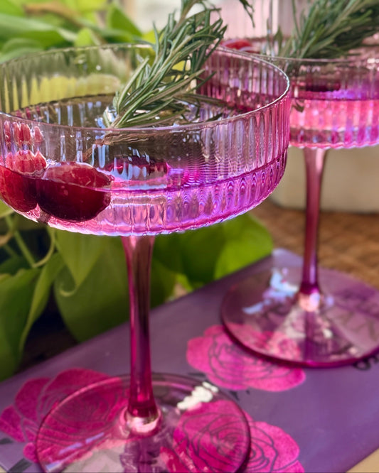 Rose Violet Coupe Glass Set